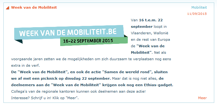 3. PROJECTEN @ ETHIAS WEEK VAN DE MOBILITEIT September Picknick voor de deelnemers