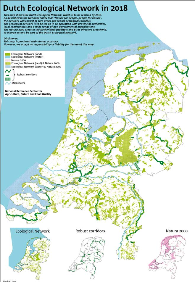 Rothirsch Leitlinien und Gesetzgebung Ecologische Structuur (Biotopverbund der Provinz) sowie Vorgaben aus dem Soortenbeleid (Artenschutz).