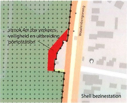 Afbeeldingen 7 en 8: suggestie verschuiven plangrens tbv aanleg rondweg Shell-station 14.