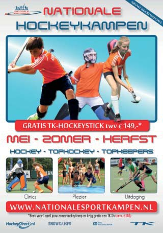 Gratis hockeystick t.w.v. 150,- bij aanmelding zomerkamp! Deze mei, zomer en herfstvakantie worden de Nationale Sportkampen weer op HC Den Bosch georganiseerd!