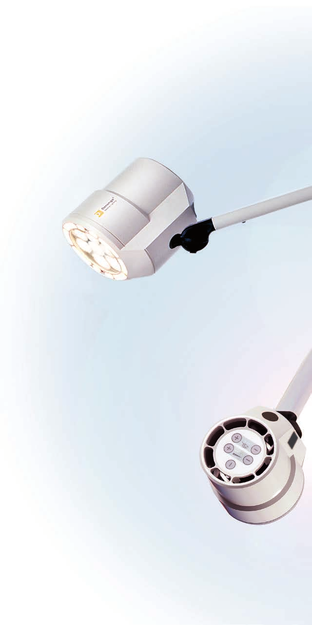 2 3 D med halux LED ONDERZOEKSVERLICHTING Meestal wordt er in algemene onderzoeksruimten alleen algemene verlichting gebruikt.