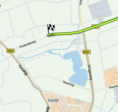 De bezoekers vanuit de richting Hoorn komen via de N241 naar de N242 en gaan rechtdoor de N504 op, ongeveer halverwege de N504 zit de rotonde die toegang geeft tot het evenementen terrein.