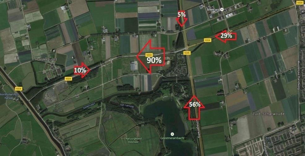 De bezoekers die vanuit de richting Leeuwarden komen rijden vanaf de A7 via de N241 en de N242 de N504 op. Halverwege de N504 zit de rotonde die toegang geeft tot het evenemententerrein.