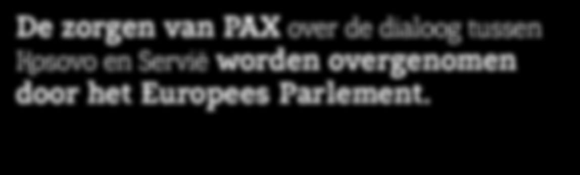 PAX Milivoje Raicevic Succes # 4De zorgen van PAX over de dialoog