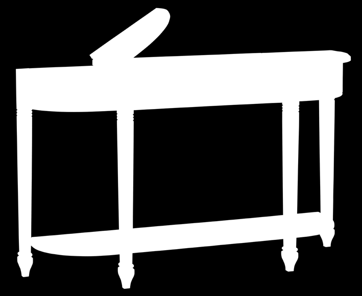 Wandtafel met één lade 710 92 x 33 x 72 cm (bxdxh) afgebeeld met greep 120 met 2 kleppen en lade