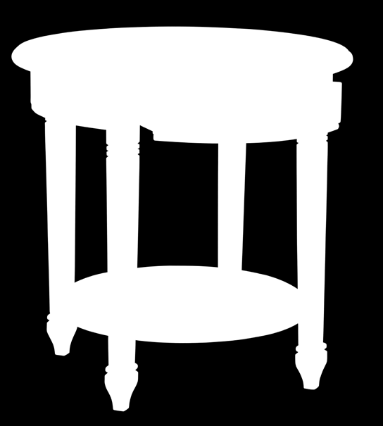 Ronde tafel 712 ø 58 cm x 59 cm (øxh) afgebeeld met greep 120 met lade Kapstok 730 100 x 35