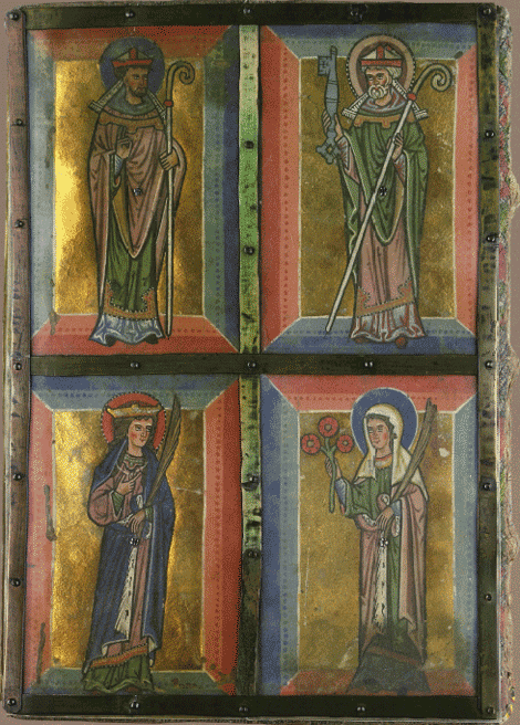 96 De heilige Servaas met de waardigheidstekens van een bisschop en de hemelse sleutel in de rechterhand.
