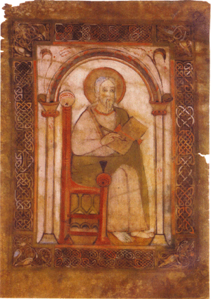 41 De oudste voorstelling van een schrijver in de Maaslandse regio is een niet nader te identificeren evangelist in de Codex Eyckensis, een evangelieboek uit de abdij van Aldeneik uit de eerste helft