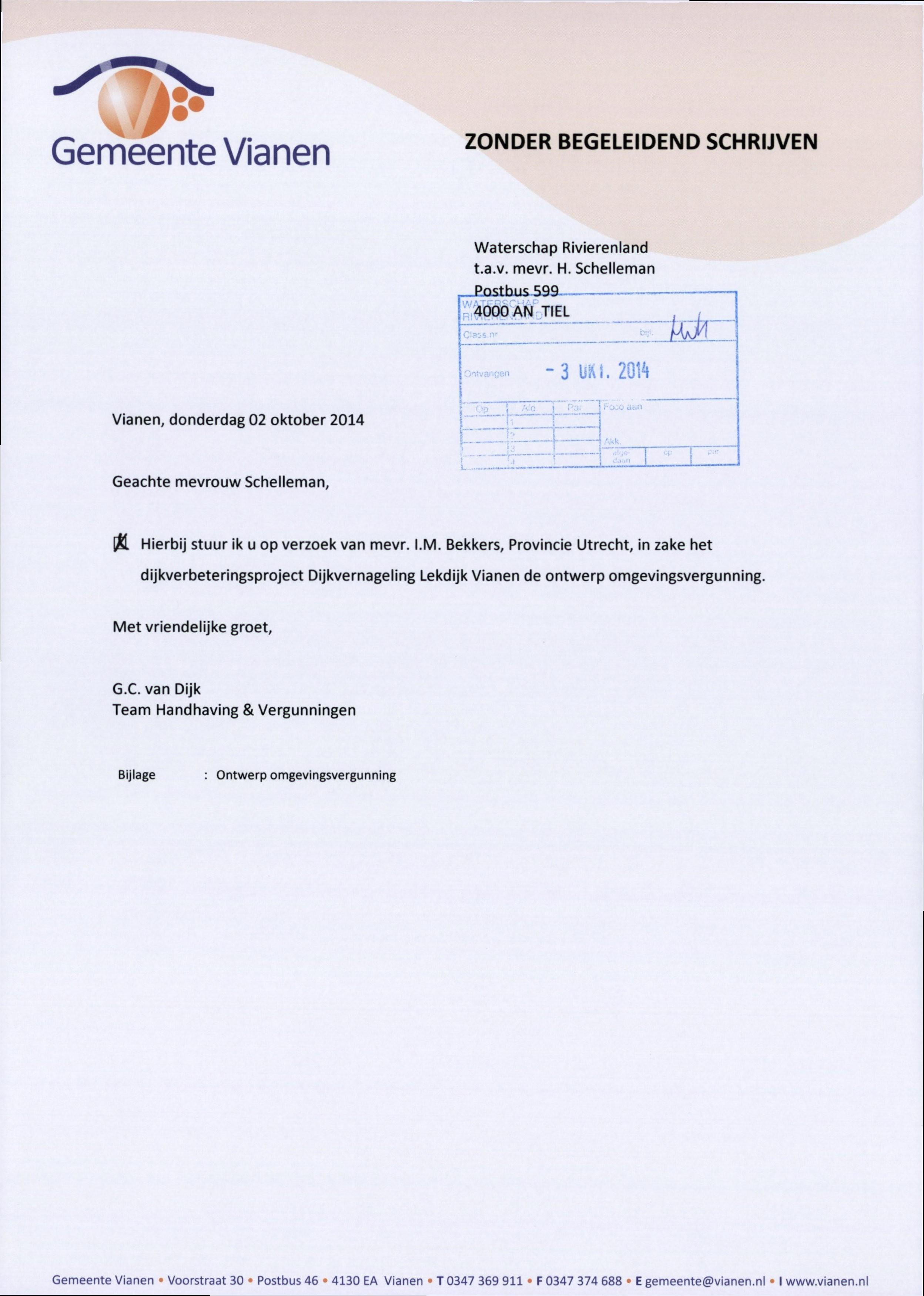 Hierbij stuur ik u op verzoek van mevr. I.M. Bekkers, Provincie Utrecht, in  zake het - PDF Free Download