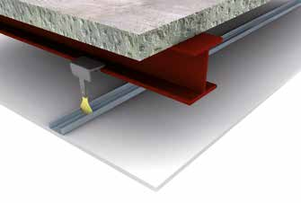 VLOEREN, PLAFONDS EN DAKEN Protective membrane Men kan met een plafond een brandwerendheid geven aan het geheel vloer + draagconstructie + plafond = REI.