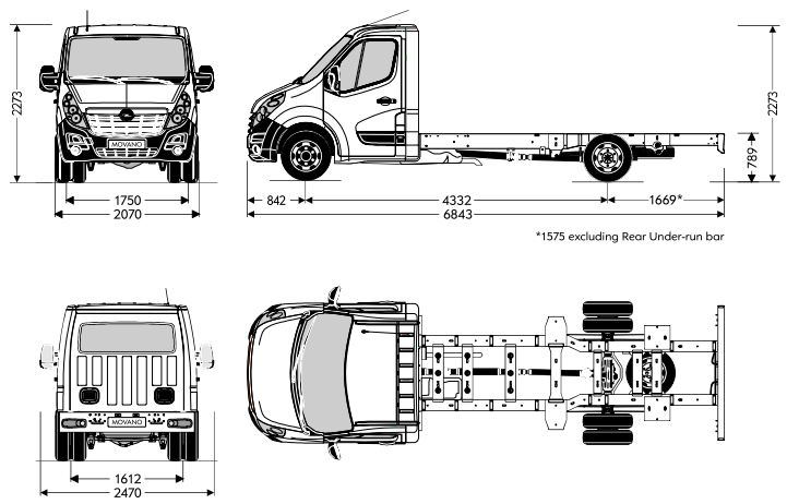 Maten en gewichten 11/13 Chassis Cabine L4H1 RWD HD Chassis Cabine L4H1 L4H1 3500 HD 4500 HD Afmetingen (mm) Wielbasis Totale lengte 4.332 6.843 4.332 6.843 Maximal geoorloofde voertuig lengte 7.