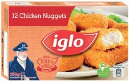 Crispy Chicken Iglo Nuggets, Original, Ham/Kaas of Tomaat/Basilicum, normale prijs, van 200 g tot 250 g: van 2,45 tot 3,69 2 * 2 e voor -60%** Belgische frieten en kroketten Lutosa van 1 kg tot 2 kg,