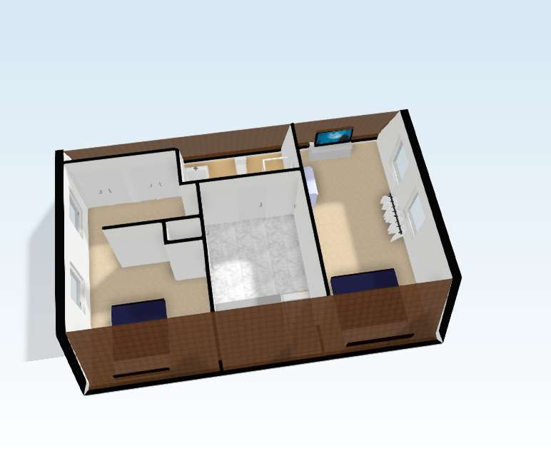 Plattegrond 3D eerste verdieping Bovenstaande