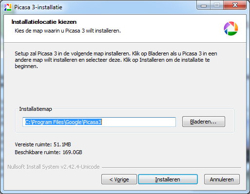 Stap 2: Picasa installeren op jouw computer Wanneer het installatieprogramma gedownload is start de