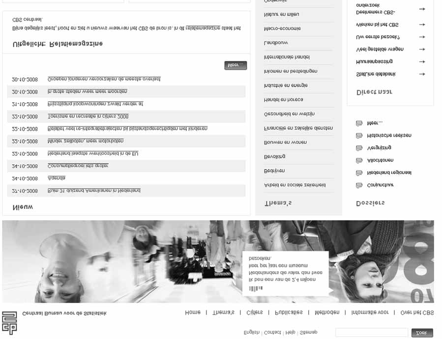 Arbeid, sociale zekerheid en inkomen op de CBS-website Alle cijfers en publicaties van het CBS zijn beschikbaar via internet. De website van het CBS (www.cbs.