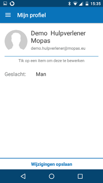 De Mopas app zal dan vanuit uw smartphone een SMS versturen naar de betreffende BT Transponder waarna de nieuwe positie op het scherm getoond wordt (Figuur 5.4 t/m 5.6). Figuur 5.4 Figuur 5.