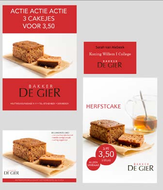 5. ALLES BIJ ELKAAR Opdracht 5 Presenteer de drie werkstukken die je voor een winkel van de Helftheuvel hebt gemaakt namelijk: Prijskaart, flyer/advertentie en naamkaartje bij elkaar Formaat: Nieuw,