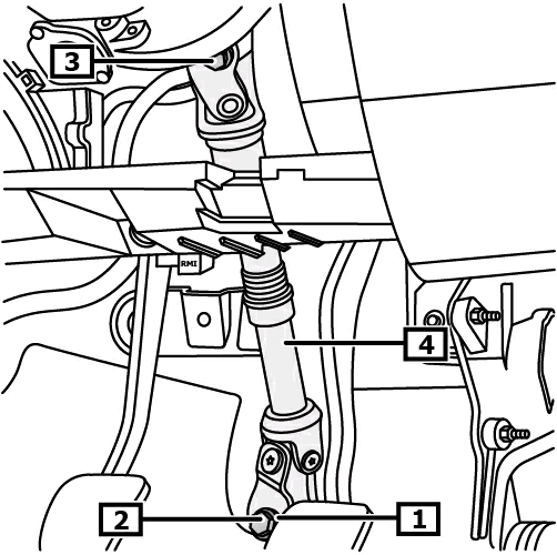 Opbergvak uitbouwen. (1) Montagehefboom gebruiken. afbeelding 5 Benodigd speciaal gereedschap Montagehefboom OE (Car. 1597) Stekker(s) voor stuurkolom losnemen.