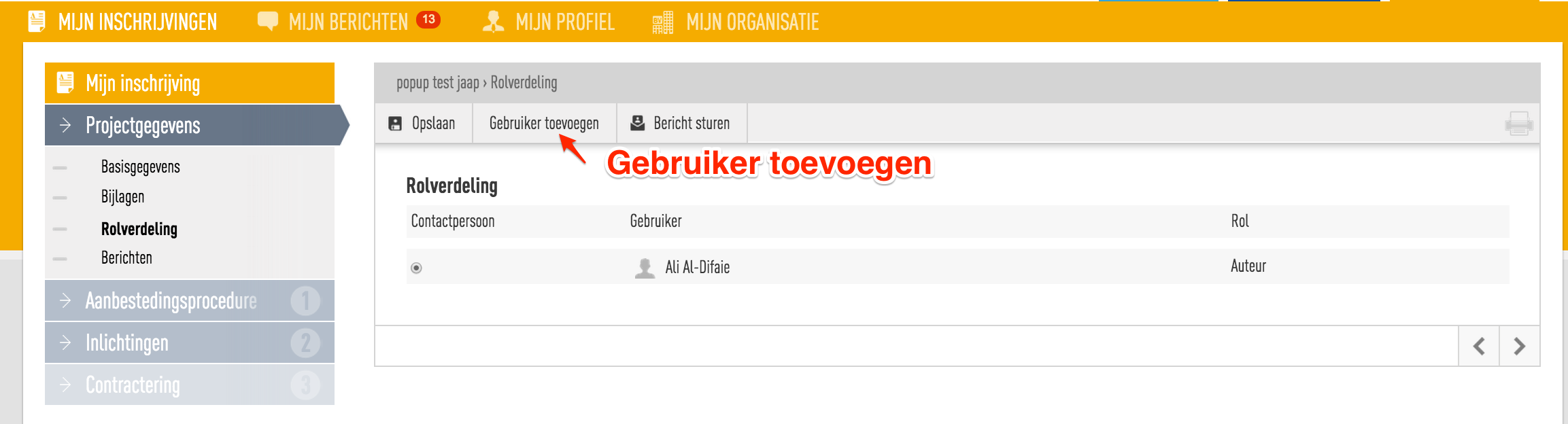 Onder Bijlagen worden alle door de opdrachtgever gepubliceerde bijlagen weergegeven. Als eventuele bijlagen door de opdrachtgever zijn geblokkeerd of teruggetrokken zijn de bijlagen doorgestreept.