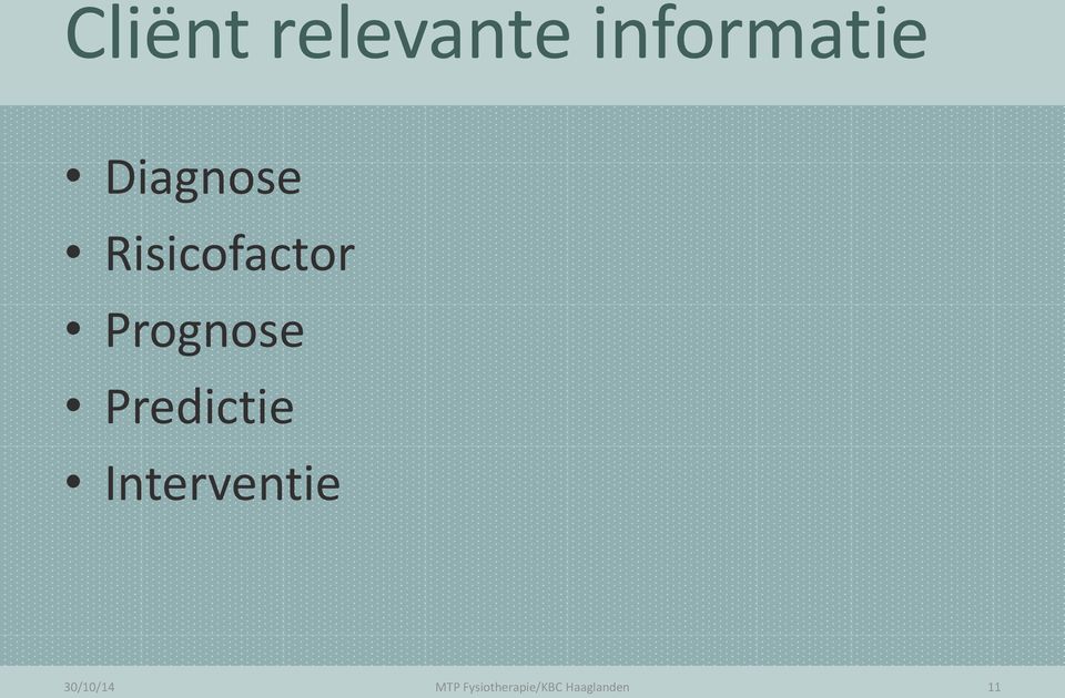 Predictie Interventie 30/10/14