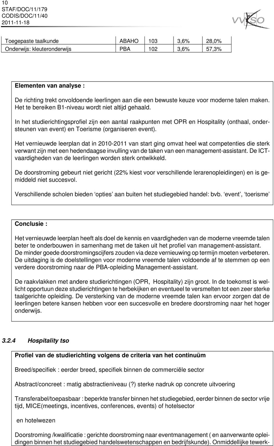 In het studierichtingsprofiel zijn een aantal raakpunten met OPR en Hospitality (onthaal, ondersteunen van event) en Toerisme (organiseren event).