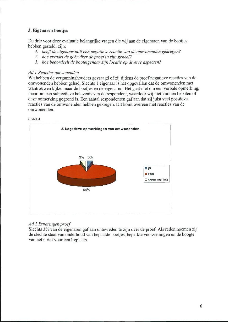 Ad 1 Reacties omwonenden We hebben de vergunninghouders gevraagd of zij tijdens de proef negatieve reacties van de omwonenden hebben gehad.