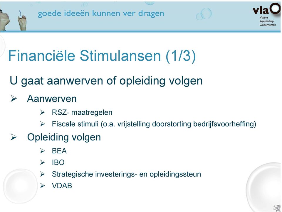 doorstorting bedrijfsvoorheffing) Opleiding volgen