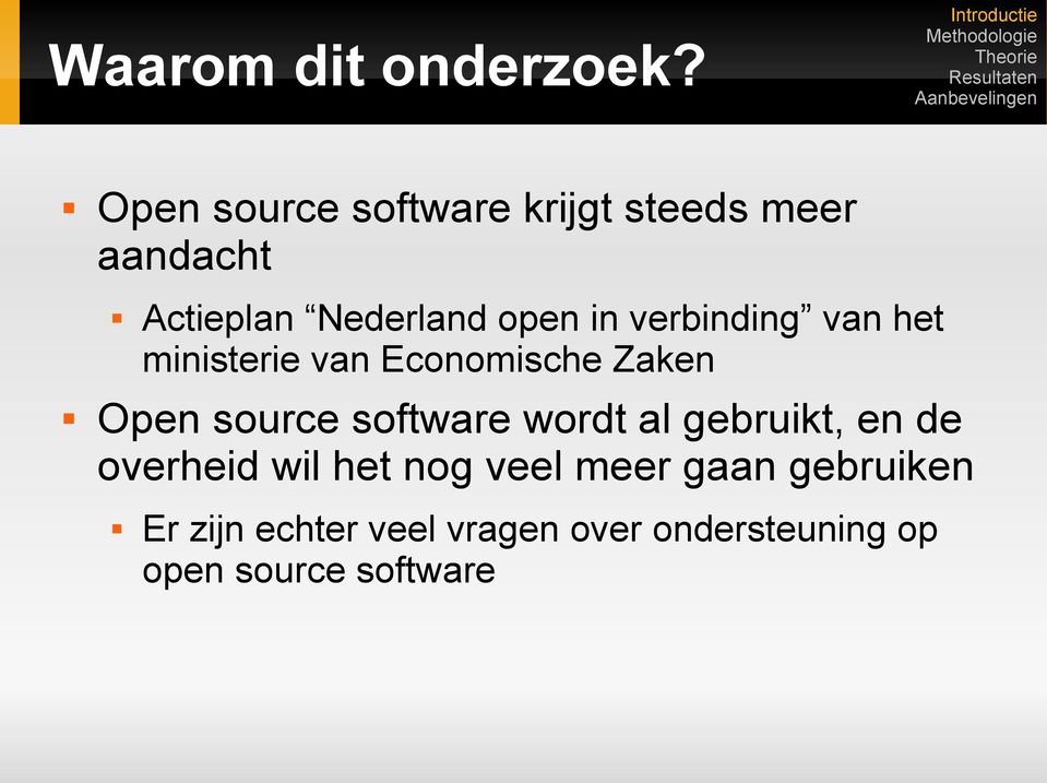 verbinding van het ministerie van Economische Zaken Open source software