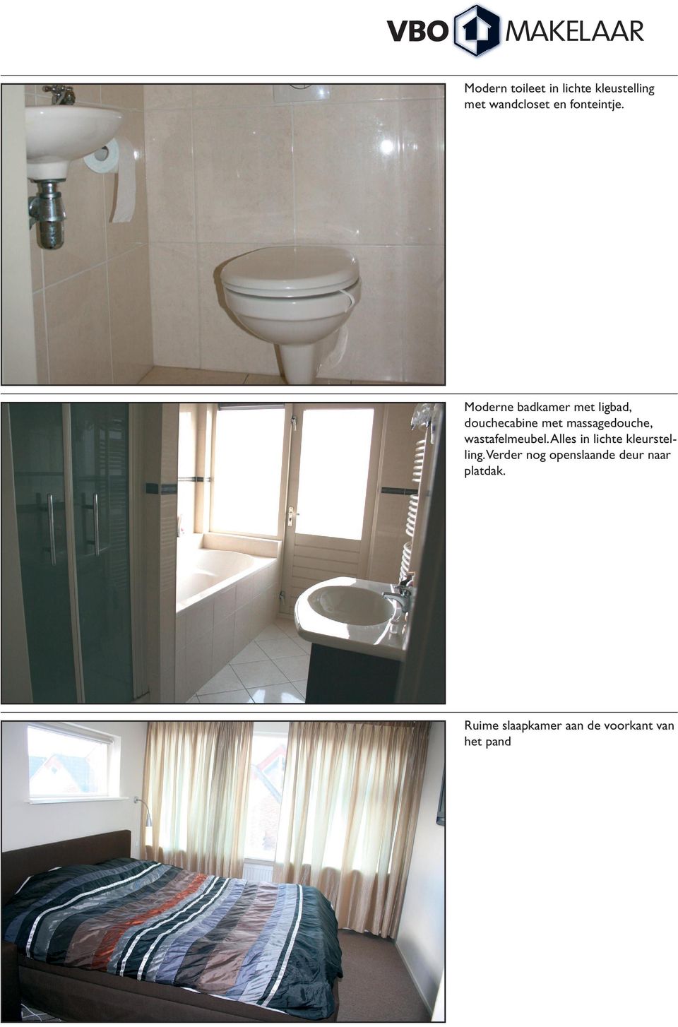 Moderne badkamer met ligbad, douchecabine met massagedouche,