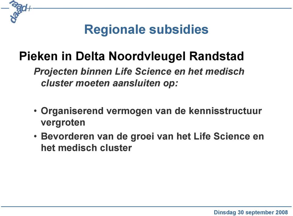 aansluiten op: Organiserend vermogen van de kennisstructuur