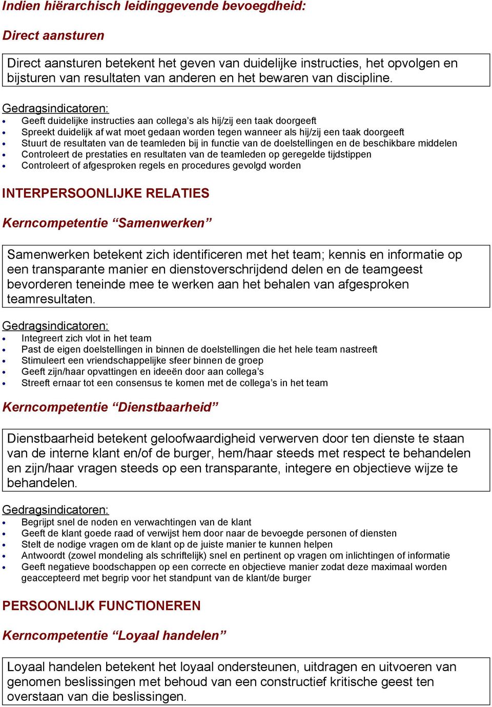 Geeft duidelijke instructies aan collega s als hij/zij een taak doorgeeft Spreekt duidelijk af wat moet gedaan worden tegen wanneer als hij/zij een taak doorgeeft Stuurt de resultaten van de