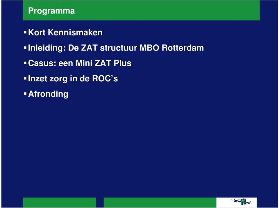 Rotterdam Casus: een Mini ZAT