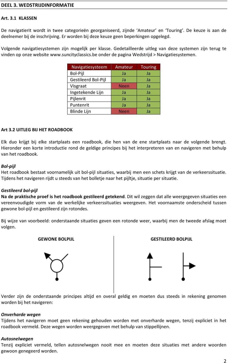 suncityclassics.be onder de pagina Wedstrijd > Navigatiesystemen.