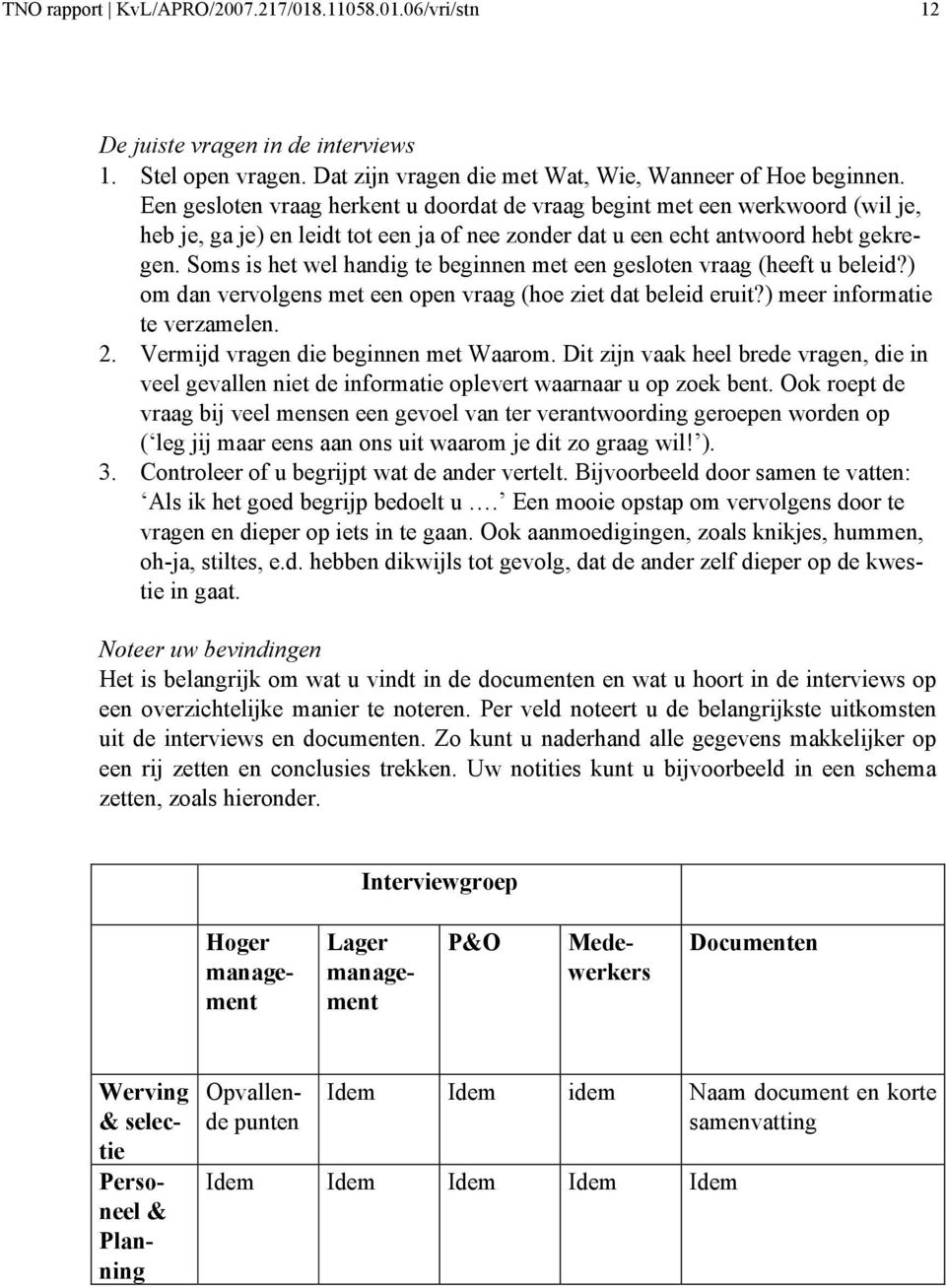 Sms is het wel handig te beginnen met een geslten vraag (heeft u beleid?) m dan vervlgens met een pen vraag (he ziet dat beleid eruit?) meer infrmatie te verzamelen. 2.