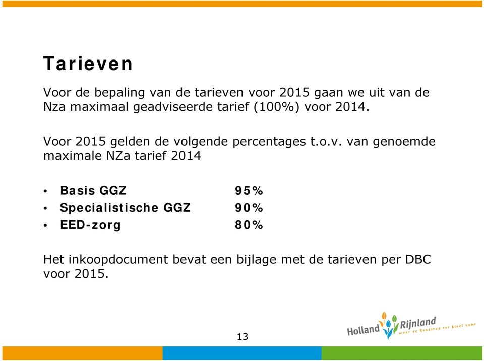 seerde tarief (100%) vo