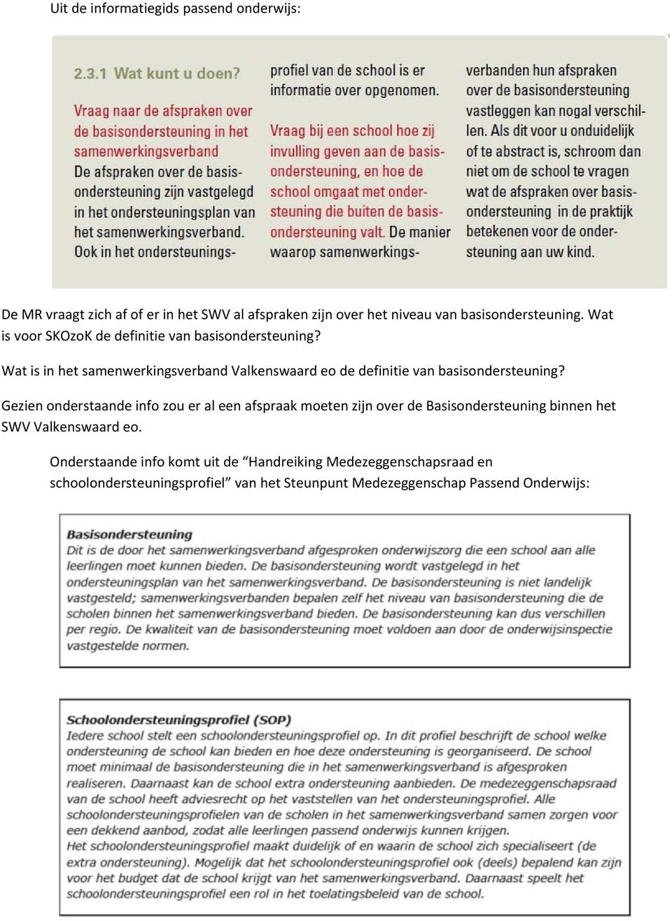 Wat is in het samenwerkingsverband Valkenswaard eo de definitie van basisondersteuning?