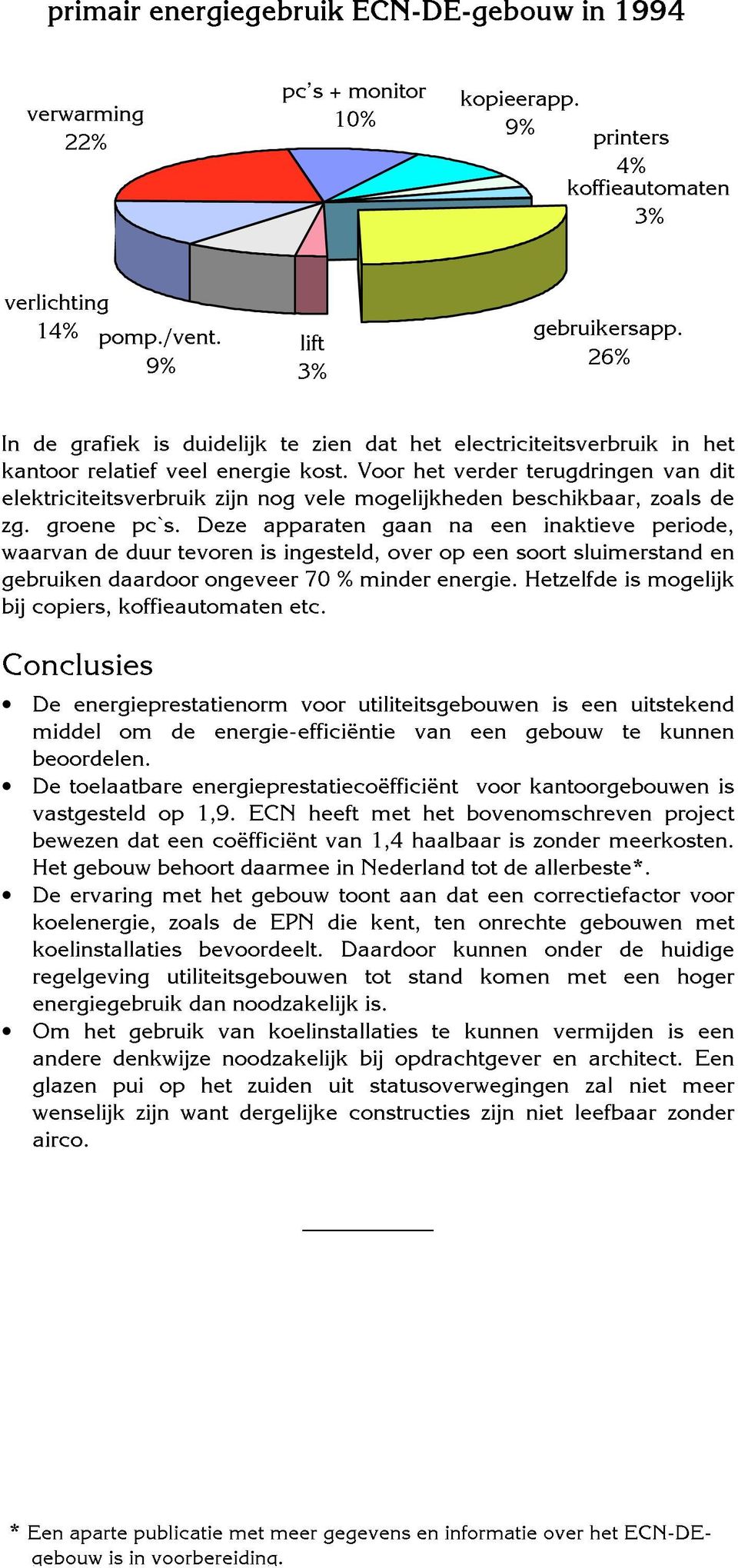 Voor het verder terugdringen van dit elektriciteitsverbruik zijn nog vele mogelijkheden beschikbaar, zoals de zg. groene pc`s.