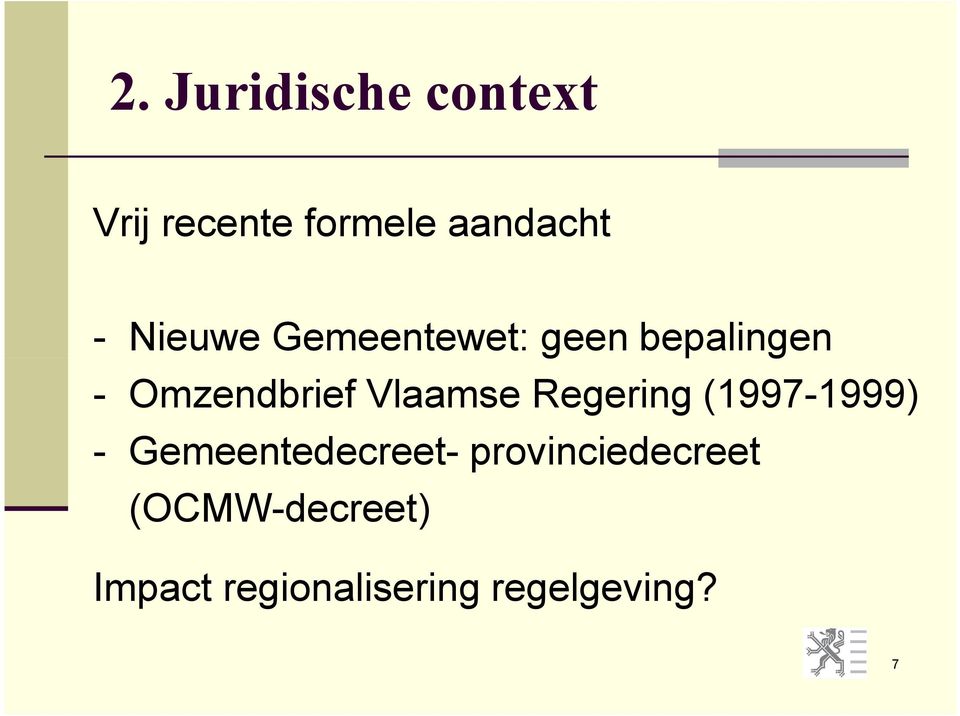 Vlaamse Regering (1997-1999) - Gemeentedecreet-