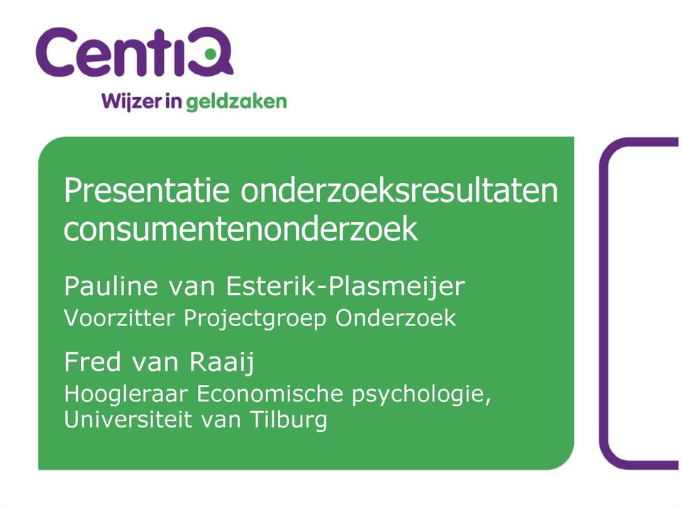 Esterik-Plasmeijer Voorzitter Projectgroep