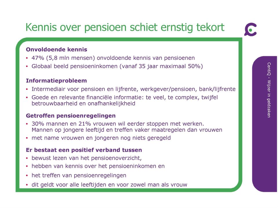 pensioenregelingen 30% mannen en 21% vrouwen wil eerder stoppen met werken.