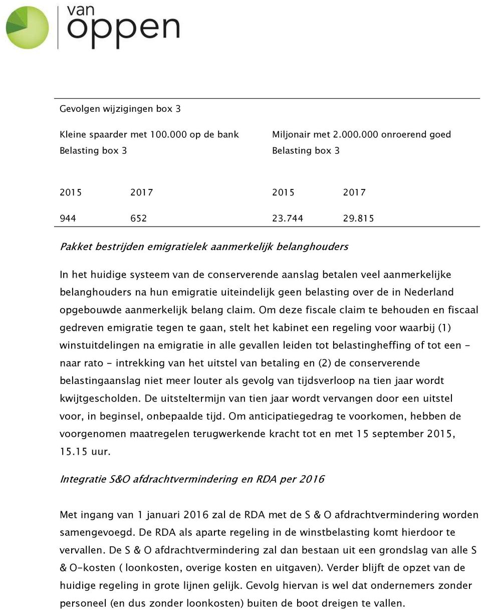 over de in Nederland opgebouwde aanmerkelijk belang claim.