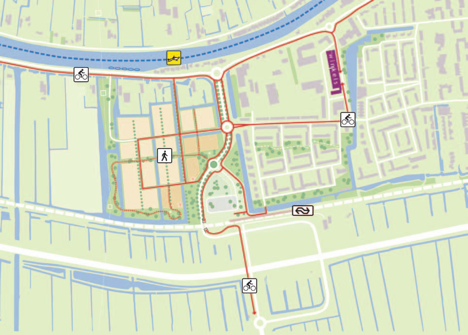 verkeer De ten minste twee aansluitingen op omliggende verkeersstructuur (Rijndijk en Gemeneweg), zorgen ervoor dat het verkeer optimaal kan worden verdeeld in verband met gewenste verkeersluwe sfeer