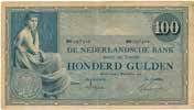 100 gulden 2118. Nederland. 100 gulden. Bankbiljet. Type 1860. - Zeer Fraai. (Alm. 114-10. AV. 78.10b). Serienummer BZ001243. Mooie staat voor dit biljet. - Zeer Fraai. 1100,- 2123. Nederland. 100 gulden. Bankbiljet. Type 1921.