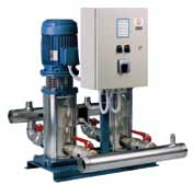 Verticale meertraps centrifugaalpompen Verpompen van waterdunne vloeistoffen zonder vaste bestanddelen.