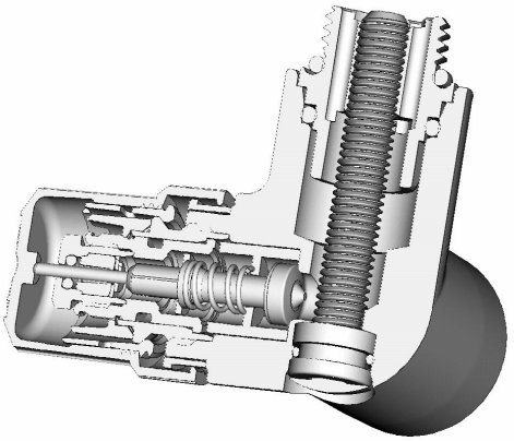 Constructie RA-URX - Pakkingbus voor RAX 1. Beschermkap 2. Dichtingsring 3. Drukstift 4. Terugloopveer 5. instelcilinder 6. Kraanhuis 7. Inbusschroef 8.