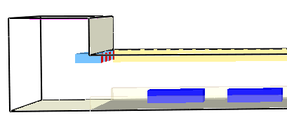 De modellering van de Westbuis met een vrachtwagenbrand op 1090m is als voorbeeld gebruikt. De modellering van de Oostbuis is identiek.