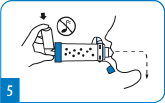 Dosis-aerosol met voorzetkamer De voorzetkamer is een hulpmiddel om medicatie uit een dosisaërosol (spuitbusje) te inhaleren.
