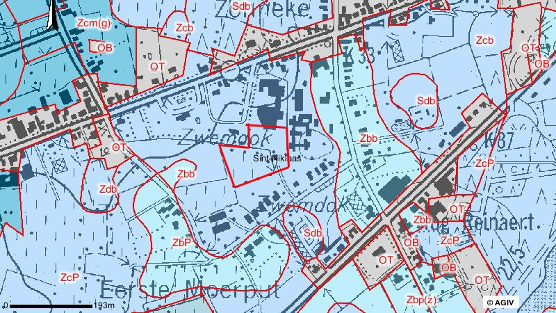 Fig. 5: Hydrografie (http://geo-vlaanderen.agiv.be/geo-vlaanderen/vha) Fig. 6: Bodemkaart (http://www.agiv.be) 4.1.3 Bodem Het gebied is gelegen in de Zandstreek.
