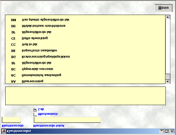 KLACHTENCODE LAK VERNIEUWEN GEBRUIKERSHANDLEIDING In het scherm Klachtencodes hebt u de keus om klachtencodes te zoeken op Mechanisch of Lak.