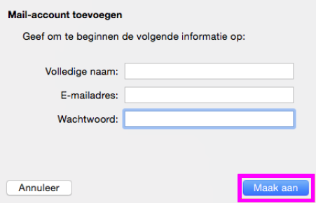 3. E-mail instellen in Apple Mail Stap 1 Klik links bovenin op de optie Mail en klik hierna op Voeg account toe... Stap 2 Kies de optie Voeg andere Mail-account toe.